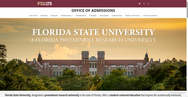 Security scan screenshot of https://apply.fsu.edu