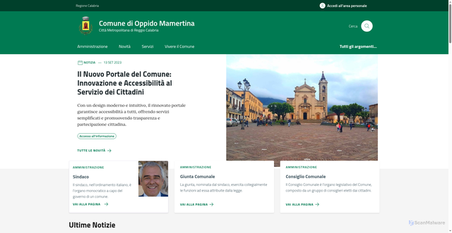Security scan screenshot of https://comune.oppidomamertina.rc.it/