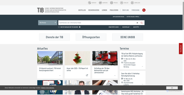 Security scan screenshot of https://www.tib.eu