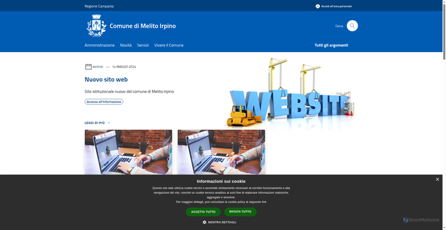 Security scan screenshot of https://www.comune.melitoirpino.av.it/it