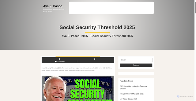 Security scan screenshot of https://avaepasco.pages.dev/dlqud-social-security-threshold-2025-ckgdm/