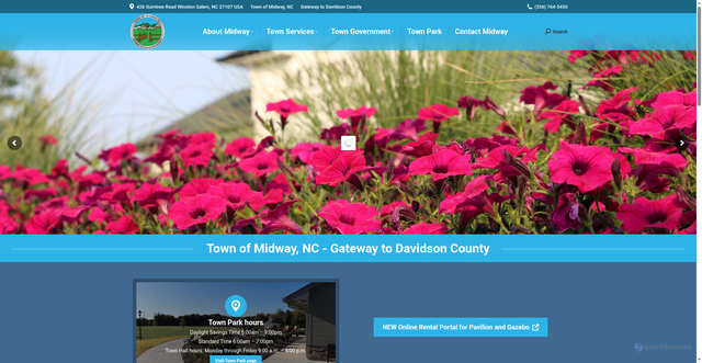 Security scan screenshot of https://midway-nc.gov/