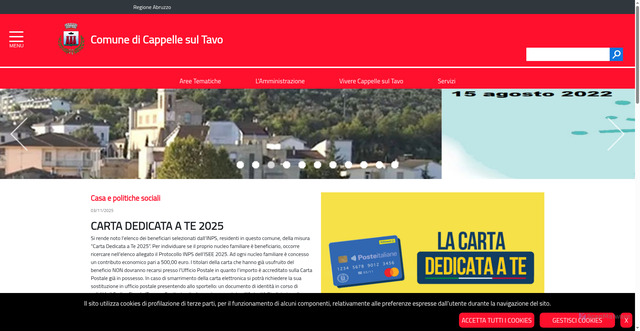 Security scan screenshot of https://www.comune-cappellesultavo-pe.it/