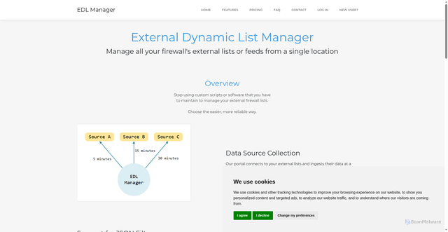 Security scan screenshot of https://edlmanager.com