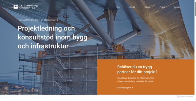 Security scan screenshot of https://jlcsweden.se