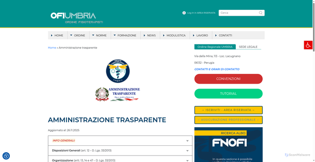 Security scan screenshot of https://www.fnofi.it/ofi-umbria/amministrazione-trasparente/