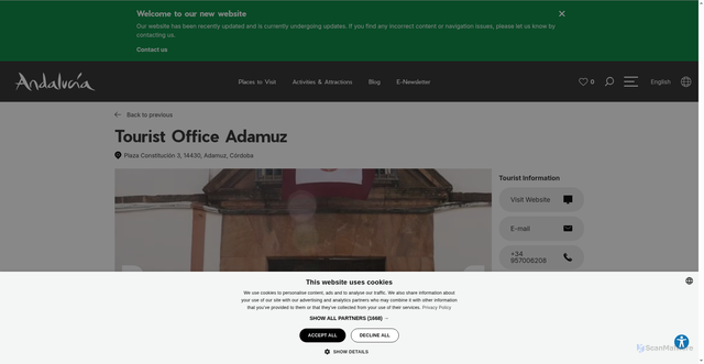Security scan screenshot of https://en.andalucia.org/listing/tourist-office-adamuz/15214101/