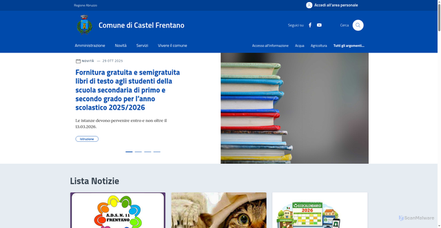 Security scan screenshot of https://comune.castelfrentano.ch.it/