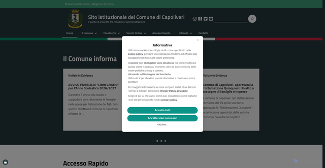 Security scan screenshot of https://www.comune.capoliveri.li.it