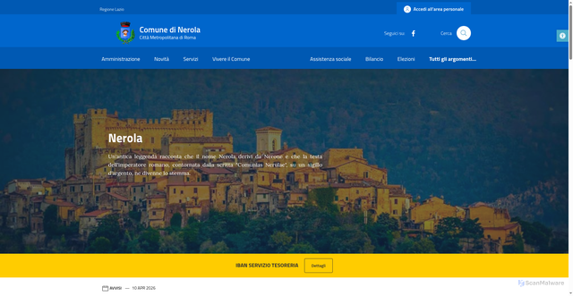 Security scan screenshot of https://comune.nerola.rm.it/