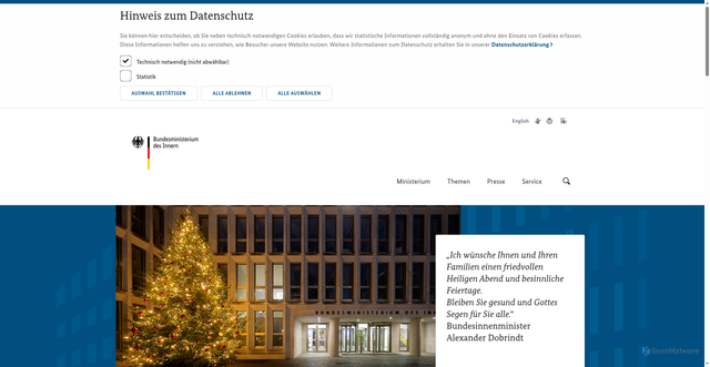 Security scan screenshot of https://www.bmi.bund.de/DE/startseite/startseite-node.html