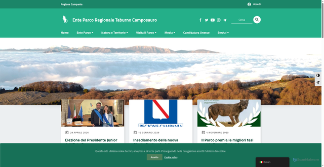Security scan screenshot of https://www.enteparcotaburnocamposauro.it