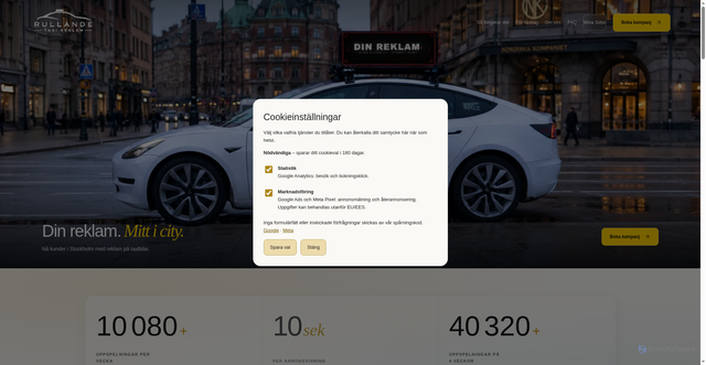 Security scan screenshot of https://rullandetaxireklam.se