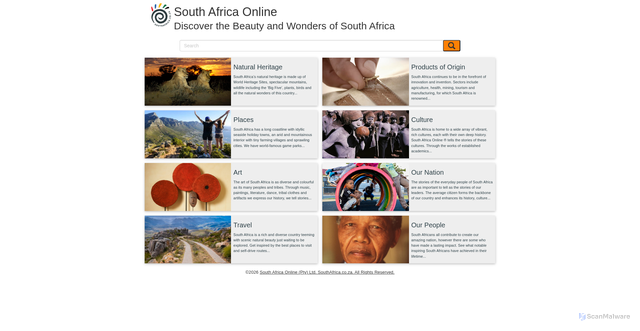 Security scan screenshot of https://southafrica.co.za/
