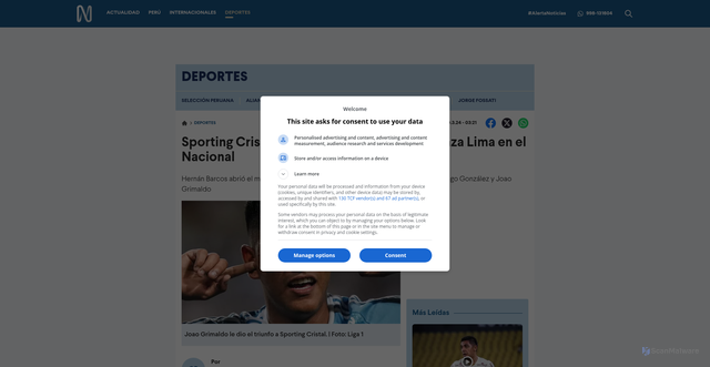 Security scan screenshot of https://canaln.pe/deportes/alianza-lima-vs-sporting-cristal-vivo-online-directo-torneo-apertura-liga-1-n471616