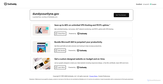 Security scan screenshot of https://dundycountyne.gov/