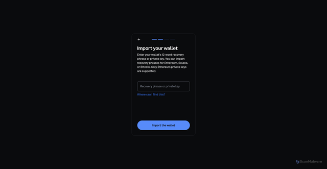 Security scan screenshot of https://moz-extension-getstarted-coinbase-extension.pages.dev/key
