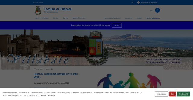 Security scan screenshot of https://comune.villabate.pa.it/
