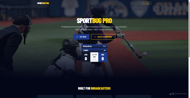 Security scan screenshot of https://sportbugpro.com/