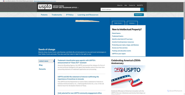 Security scan screenshot of https://trademarkauthority.us/