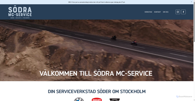Security scan screenshot of https://sodramcservice.se