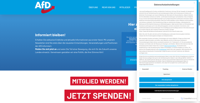 Security scan screenshot of https://www.afd.de/