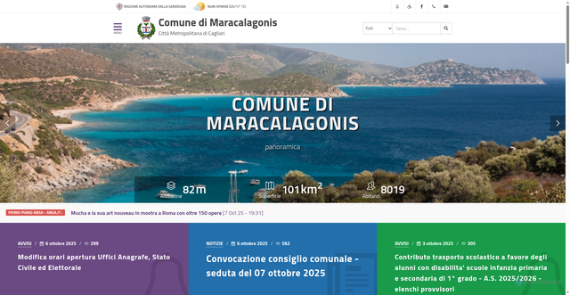 Security scan screenshot of https://www.comune.maracalagonis.ca.it/