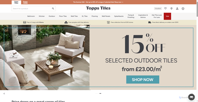 Security scan screenshot of https://toppstiles.co.uk