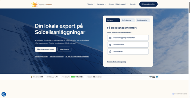 Security scan screenshot of https://sveasolenergi.se