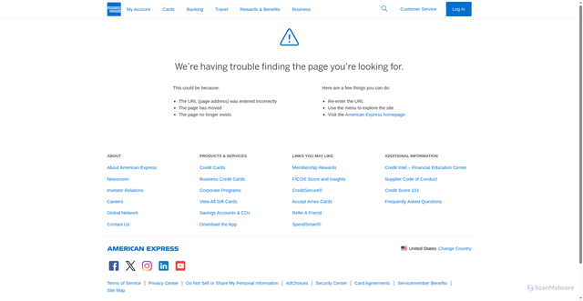 Security scan screenshot of https://empurlshortener.americanexpress.com/