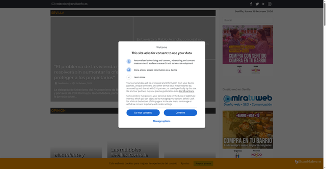 Security scan screenshot of https://www.sevillainfo.es
