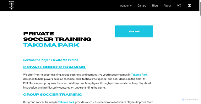 Security scan screenshot of https://philosoccer.com/soccer-training-takoma-park