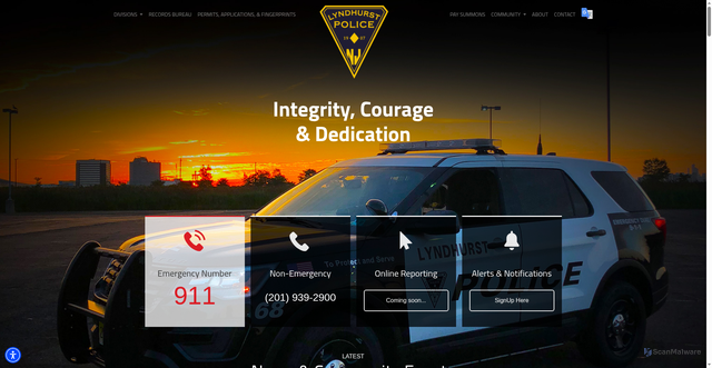 Security scan screenshot of https://www.lyndhurstnjpolice.gov/
