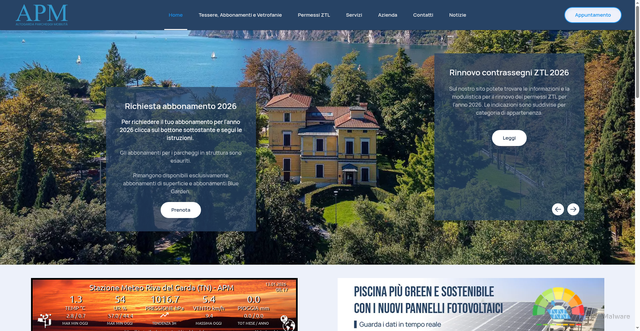 Security scan screenshot of https://www.altogarda-parcheggi.it/