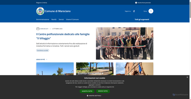 Security scan screenshot of https://www.comune.marsciano.pg.it/it