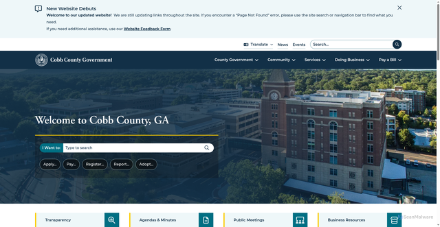 Security scan screenshot of https://www.cobbcounty.gov/
