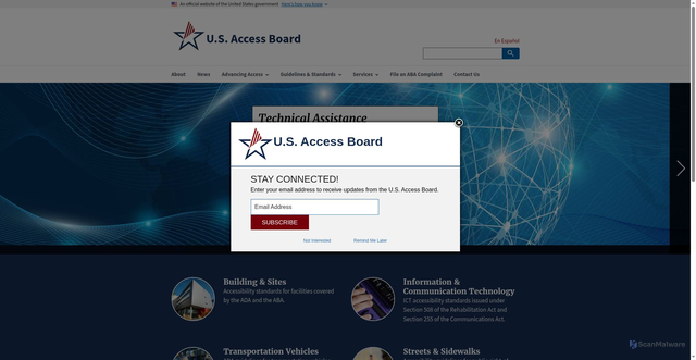 Security scan screenshot of https://www.access-board.gov/