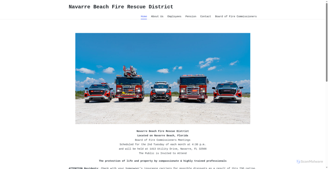 Security scan screenshot of https://navarrebeachfire.org/