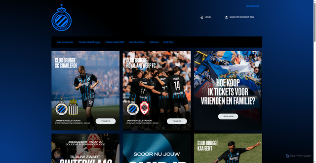 Security scan screenshot of https://tickets.clubbrugge.be/