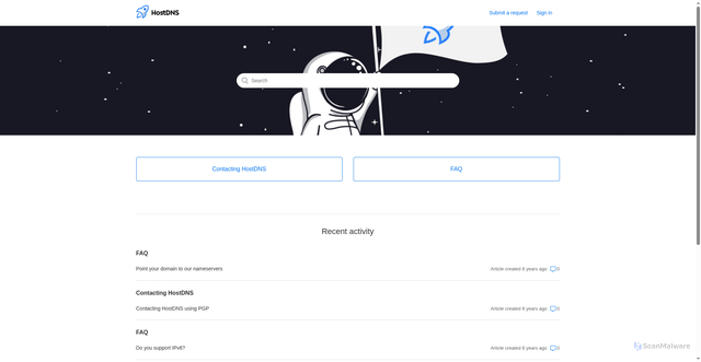Security scan screenshot of https://hostdns.zendesk.com/