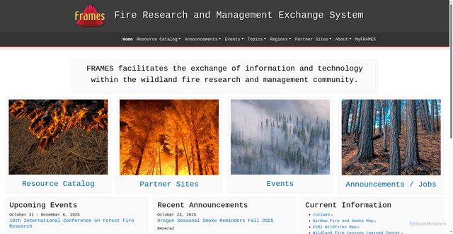 Security scan screenshot of https://www.frames.gov/