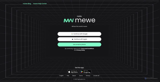 Security scan screenshot of https://mewe.com