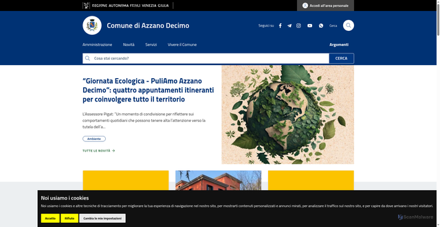 Security scan screenshot of https://www.comune.azzanodecimo.pn.it/