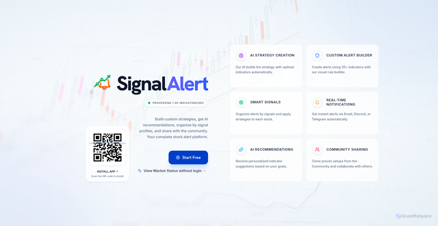 Security scan screenshot of https://signalalert.io