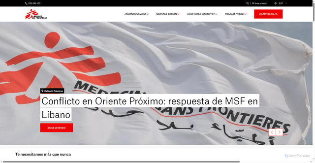 Security scan screenshot of https://msf.es