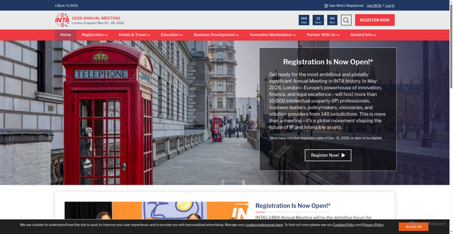 Security scan screenshot of https://www.inta.org/meetings/2026-annual-meeting/home/