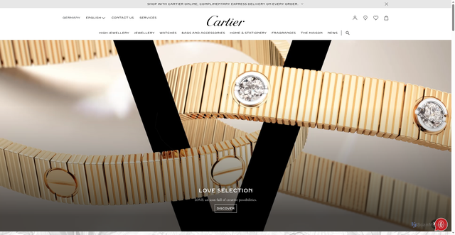 Security scan screenshot of https://cartier.com
