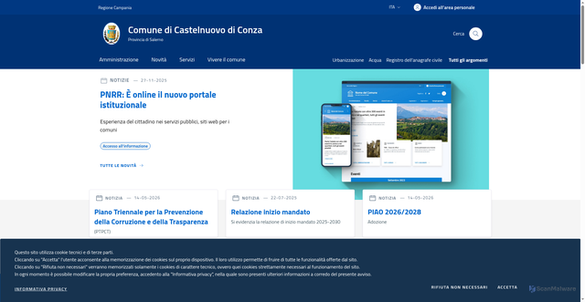Security scan screenshot of https://comune.castelnuovodiconza.sa.it