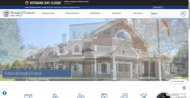 Security scan screenshot of https://westwoodnj.gov/