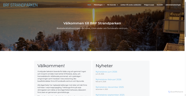 Security scan screenshot of https://strandparken.se